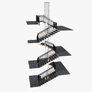 3d marble stairs lamp slv model