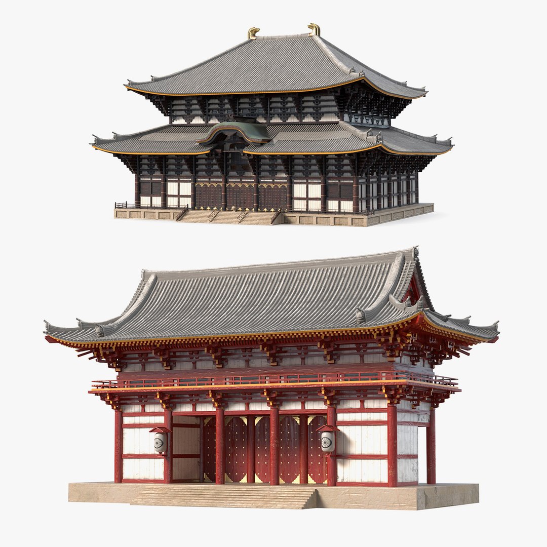 Asian Buildings Collection 3D model preview