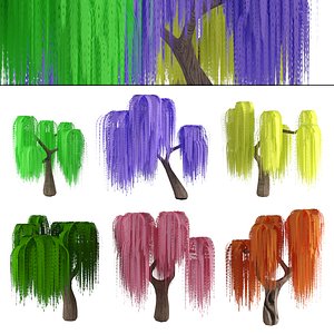 3D Cartoon Weeping Willow Tree model