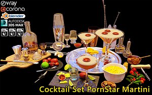 cocktail set pornstar martini 3D model
