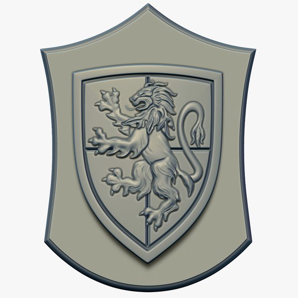 3D model Heraldic shield with lion