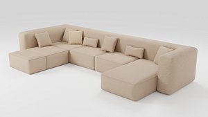3D model Large comfortable sofa that is ideal for a spacious living room