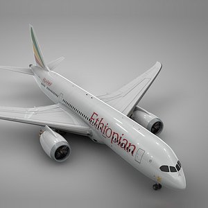 3D boeing 787 dreamliner ethiopian model