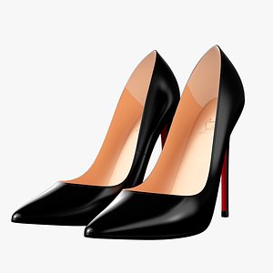 louboutin black women heels 3d max