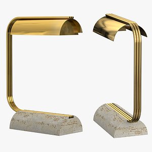 3D Brass  Travertine Desk Lamp