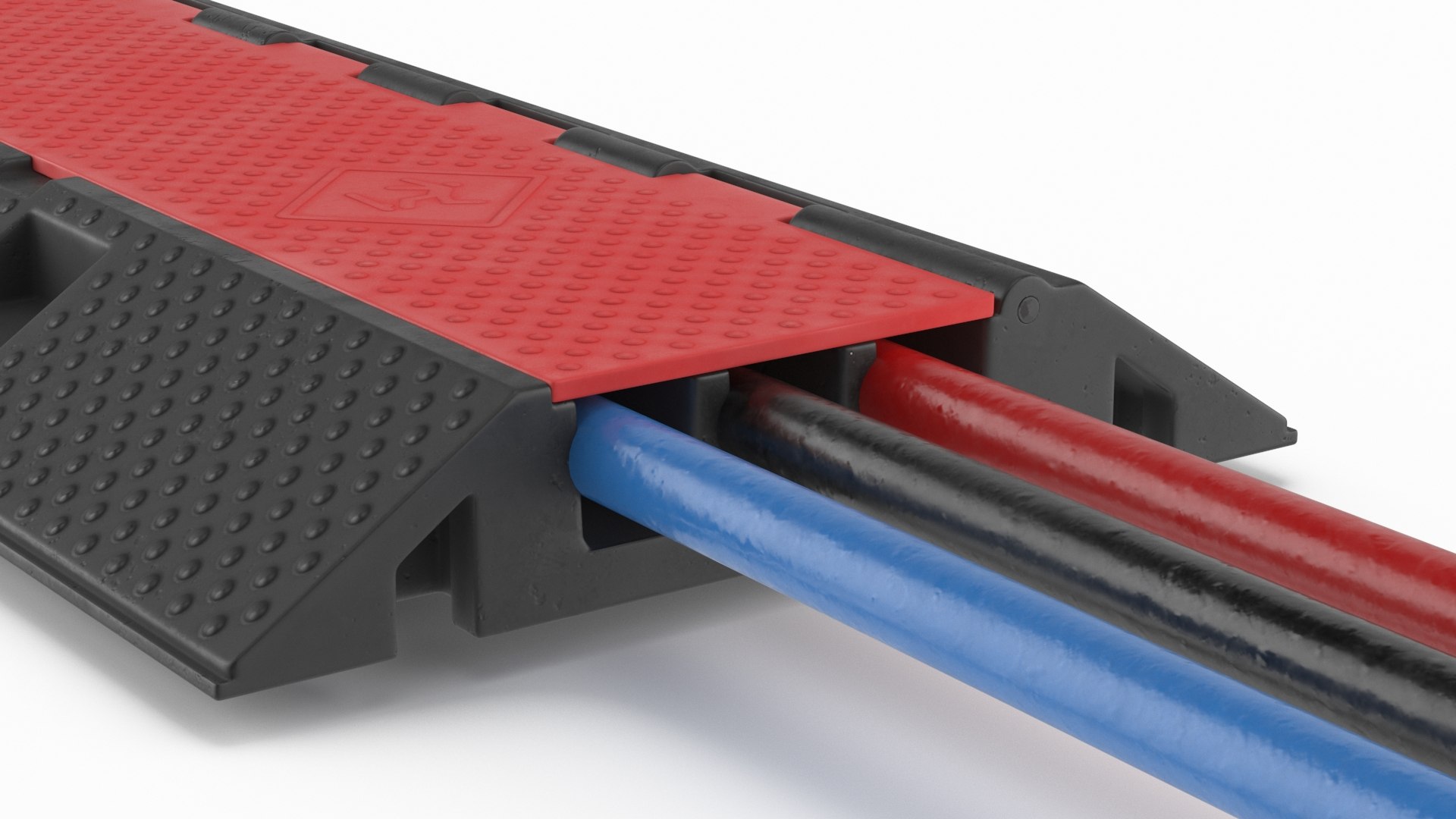 Heavy Duty Cable Ramp With Installed Wires Black Red 3D Model ...