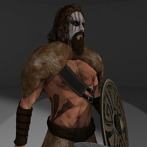 Barbarian 2 3D model Rigged