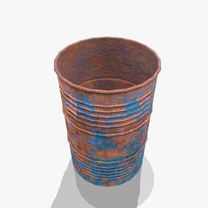 3D model Medieval Metal Barrel 02