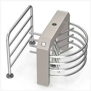 3D Turnstile Security access control PBR model
