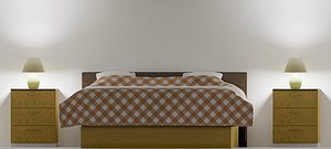 3D model bedroom bed
