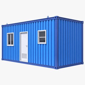 3D Blue Construction Site Cabin PBR