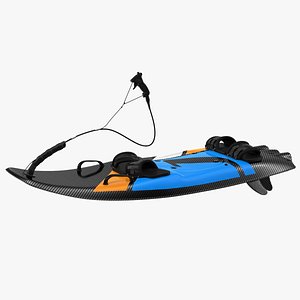 Motorised Carbon Fiber Surfboard Blue 3D model