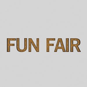 funfair sign bulb 3D