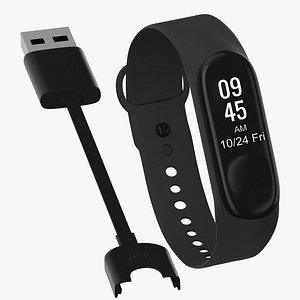 3D model Mi Band 3 Fastened With Charger