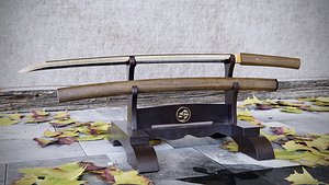 3d japanese katana shirasaya model