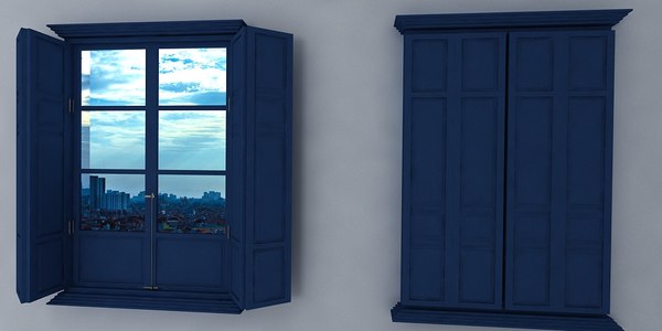 3D model wood window