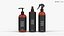 Set di tre flaconi per cosmetici in plastica da 16 once-A
