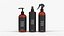 Set di tre flaconi per cosmetici in plastica da 16 once-A