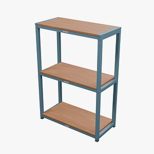 Wood and Steel Retail Display Shelving - 1200 x 563 x 1700 mm 3D model