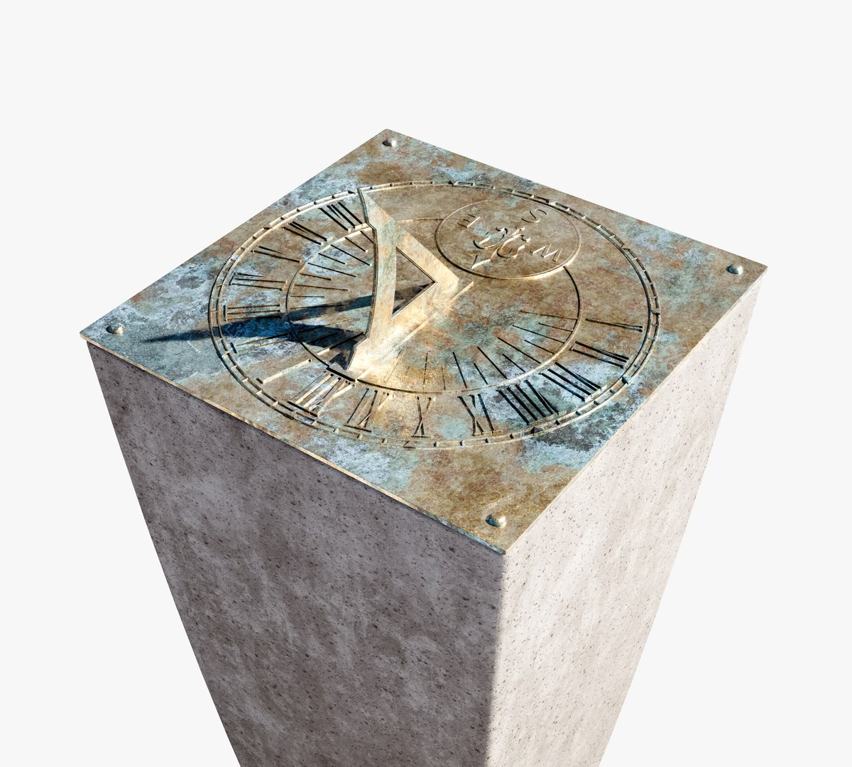 Brass Sundial And Concrete Plinth 3D model - TurboSquid 2048024