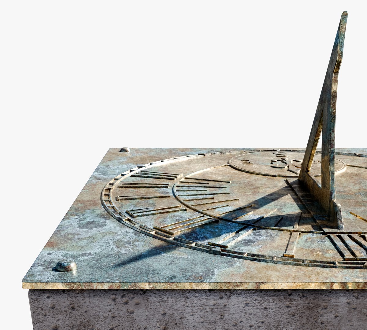 Brass Sundial And Concrete Plinth 3D model - TurboSquid 2048024