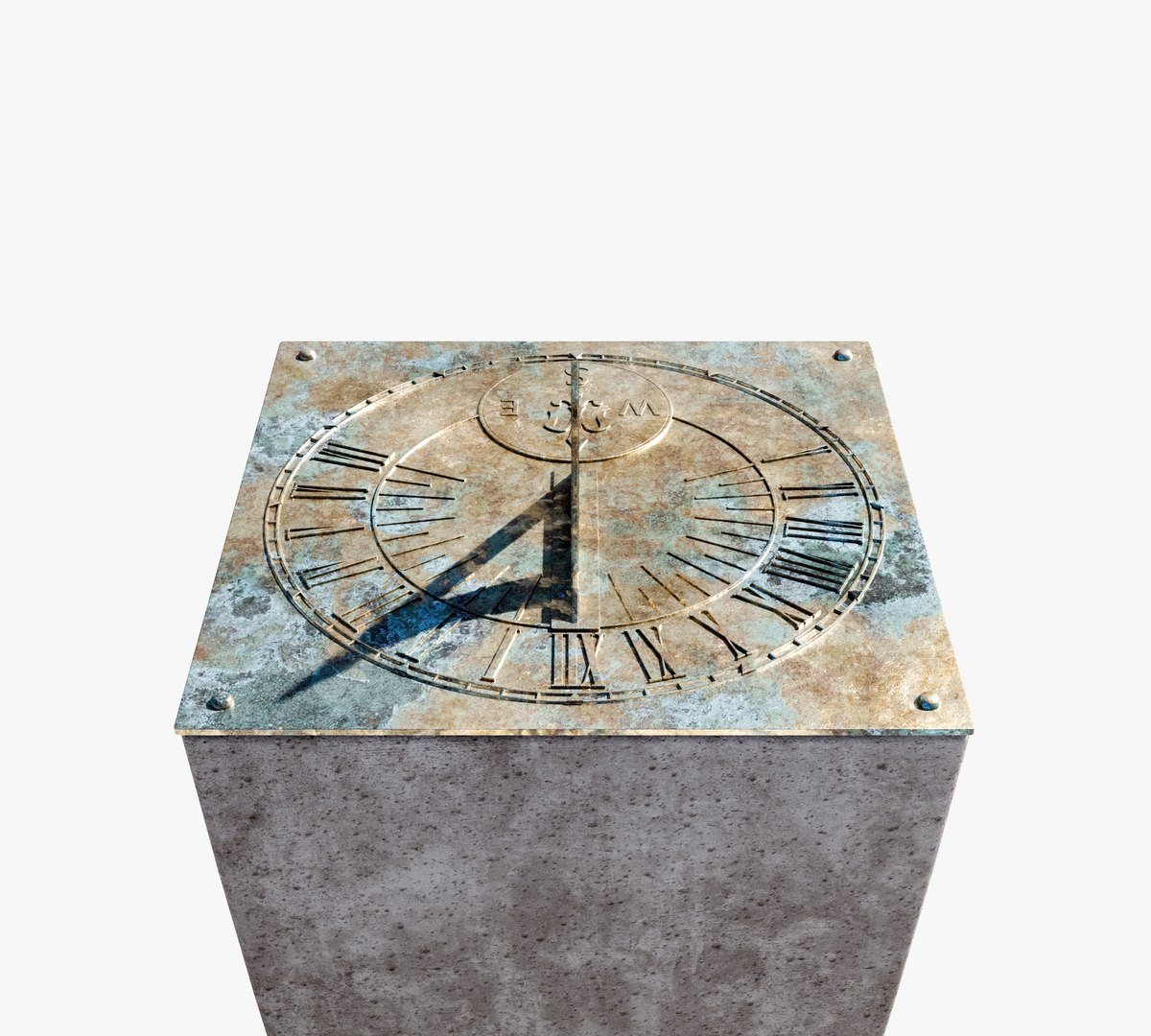 Brass Sundial And Concrete Plinth 3D model - TurboSquid 2048024