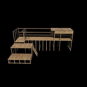 Old wooden hut 3D model model
