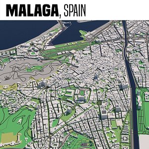 3D city malaga spain