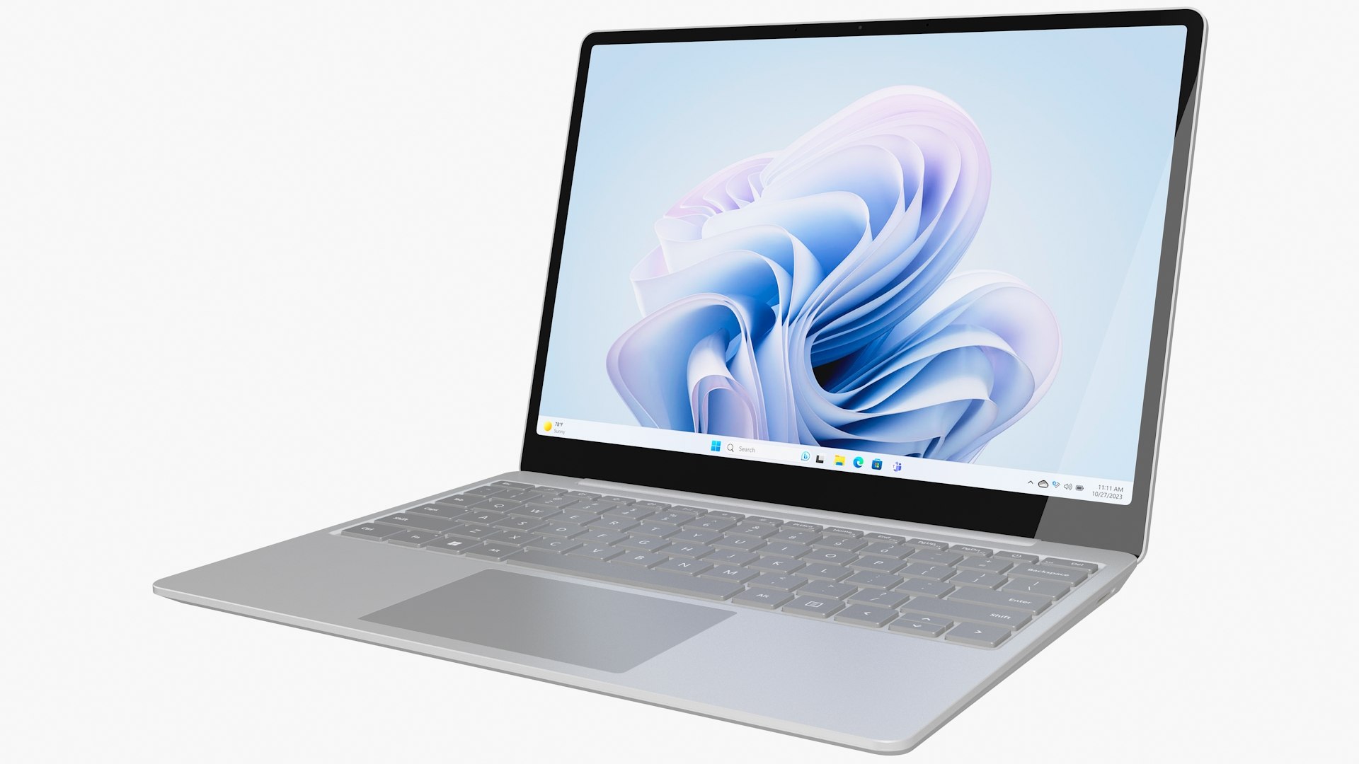 3D Microsoft Surface Laptop Go 3 Platinum Rigged Model