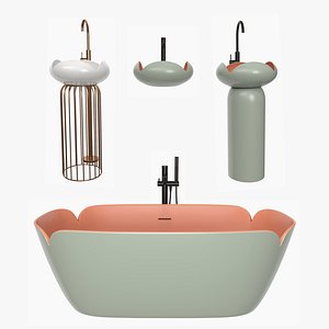 FLOWER bathtub and sink set