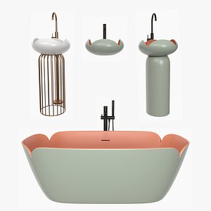 FLOWER bathtub and sink set