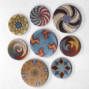 set african baskets wall 3D model