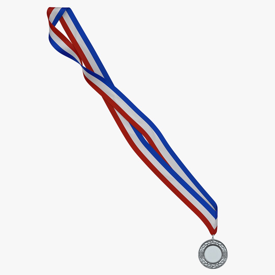 Award Medal 2 Silver 3D Model 3D model preview