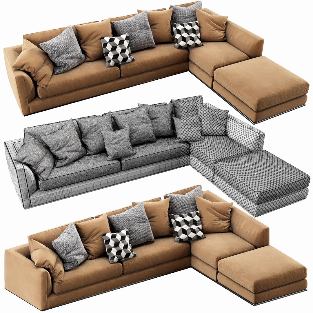 B Italia Richard Sofa 3D Model - TurboSquid 1505243