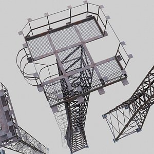 3D power tower electric model