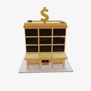 Low Poly Bank 3D model