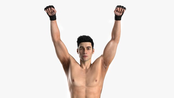 modelo 3d Luchador de MMA de UFC en pose de victoria Fur - TurboSquid ...