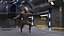 Futuristic Warrior with Sword Running Pose