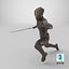 Futuristic Warrior with Sword Running Pose