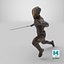Futuristic Warrior with Sword Running Pose