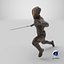 Futuristic Warrior with Sword Running Pose