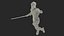 Futuristic Warrior with Sword Running Pose