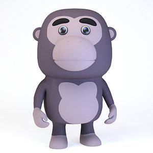 3D Cartoonish Humanoid Gorilla Character Low-poly 3D model