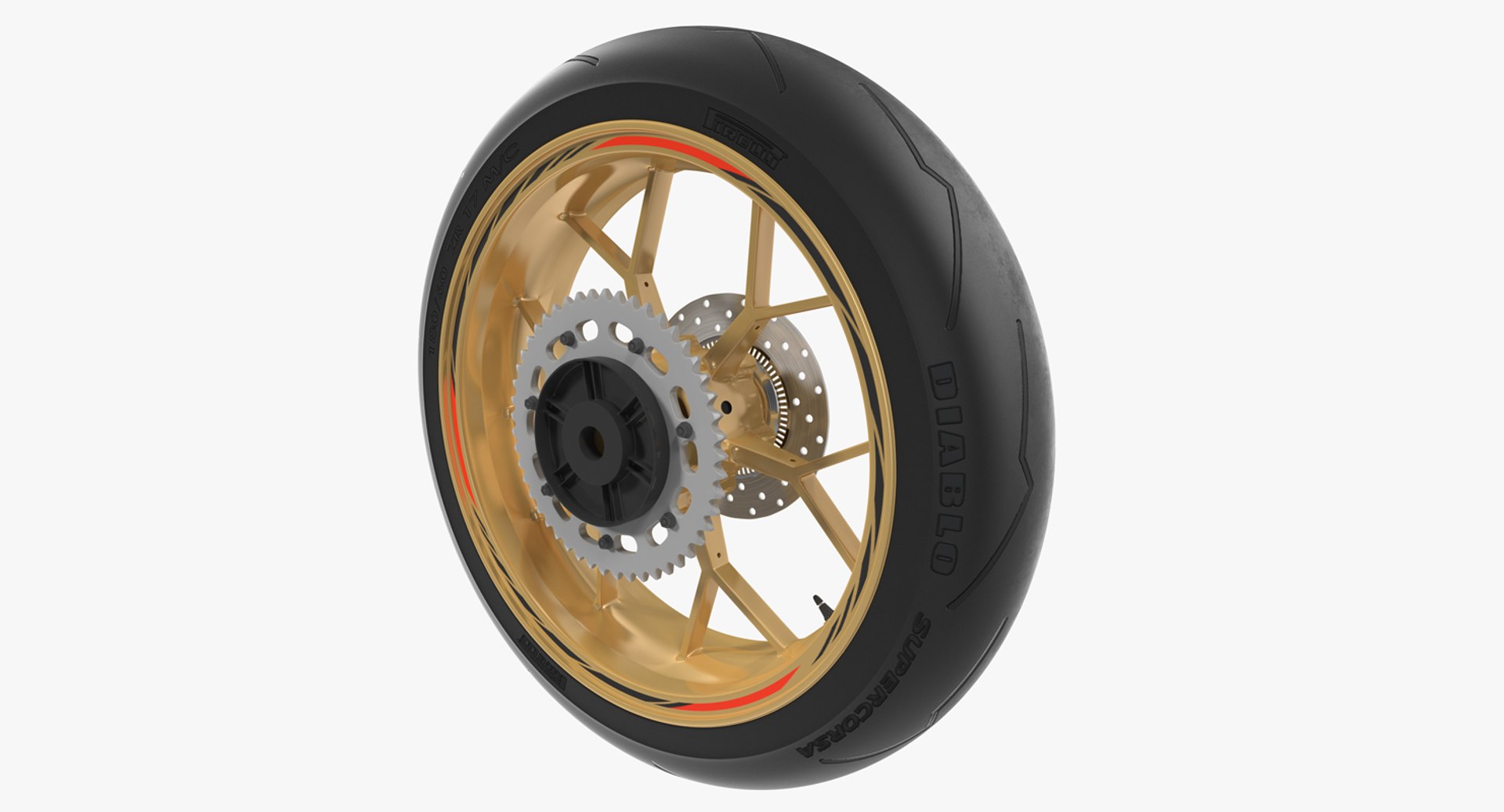 Sport Motorcycle Back Wheel 3D Model 3D model preview