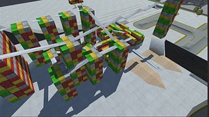 Low Poly Car Stunt Game Environment With Texture