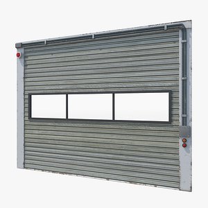 3D model open industrial door
