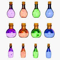 Magic Potion Bottles Pack 12 Variations