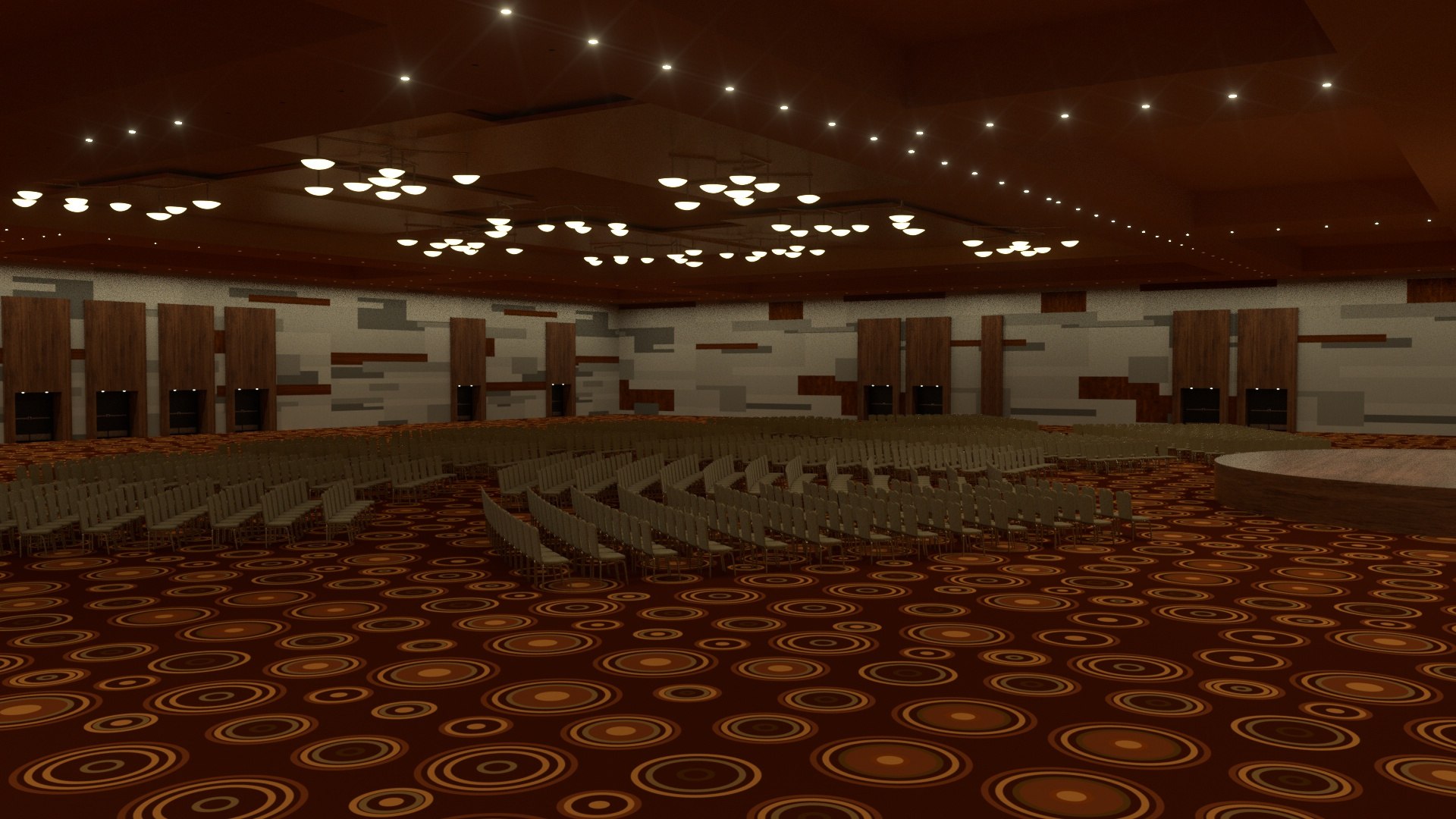 Convention Center Ballroom 3D Model - TurboSquid 1952487