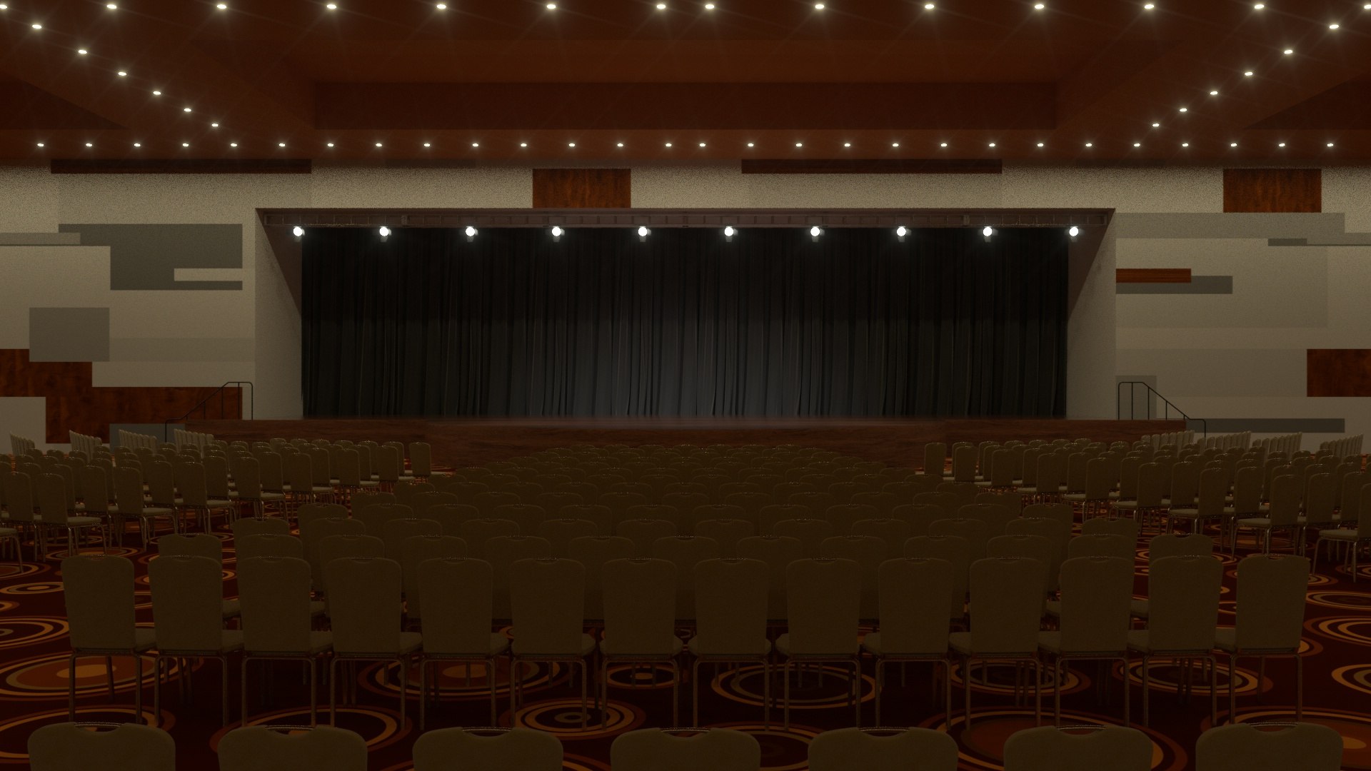 Convention Center Ballroom 3D Model - TurboSquid 1952487