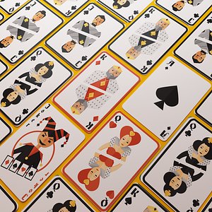 Playing Cards Spread on floor - 3D Model Ready to Render inside 3dsMax 3D model